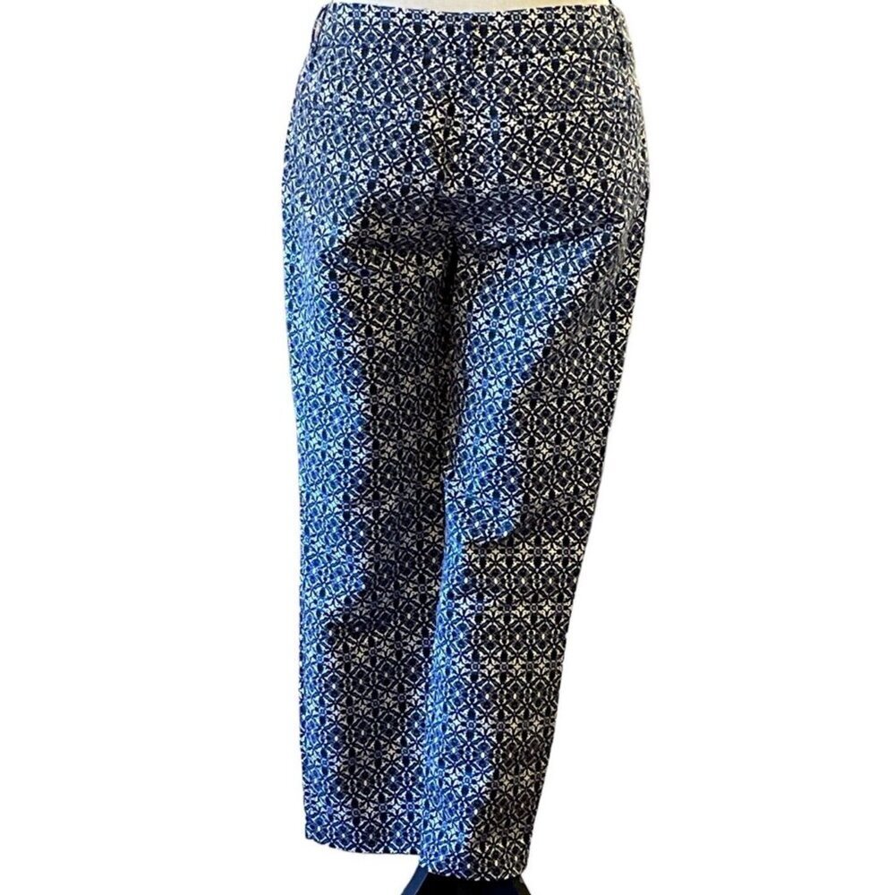 Katherine Barclay Montreal Womens Pants Size 4 Blue White Paisley